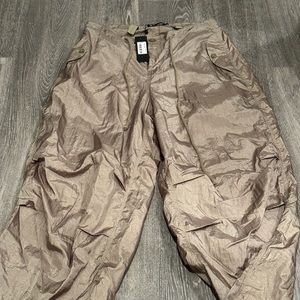 Motel Rocks Parachute Pants Silver Green Size Small NWT